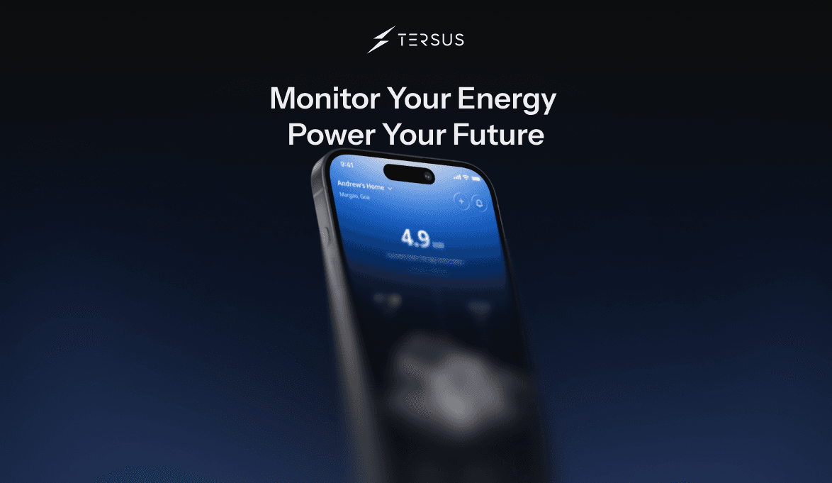 Mobile application interface showing real-time energy consumption graphs